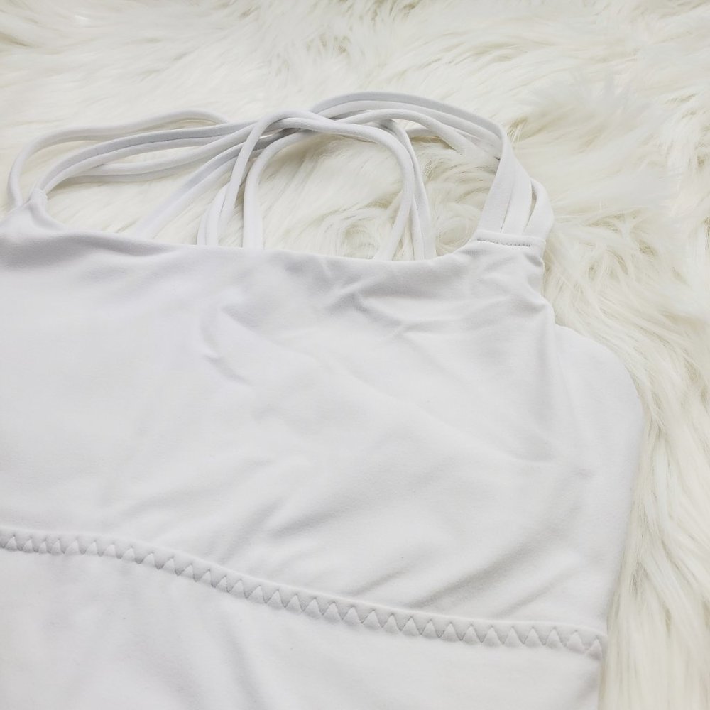 NWT Athleta White Hyper Focused Longline Bra - Picture 4 of 7